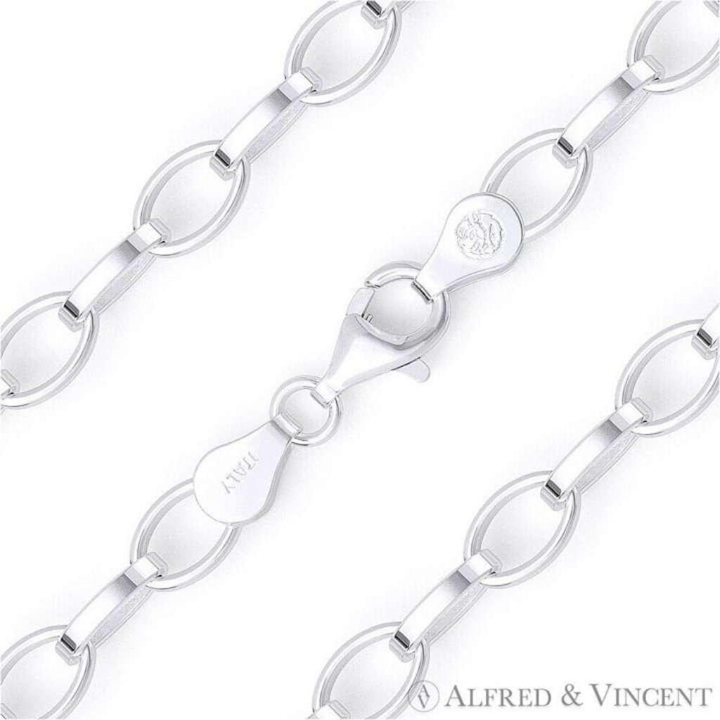 5.6mm Romy Link Oval Cable Chain Necklace In .925 Italy Sterling Silver - 20"